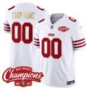 49ers NFC West Champions Gold Trim Vapor Custom Jersey – All Stitched – Men – White