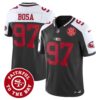 Men’s 49ers Mexico Faithful To The Bay Patch Vapor Jersey – All Stitched – Black Alternate – Nick Bosa