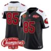 Men’s 49ers NFC West Champions Gold Trim Vapor Jersey – All Stitched – Black Alternate – George Kittle