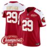 Men’s 49ers NFC West Champions Gold Trim Vapor Jersey – All Stitched – Red Alternate – Talanoa Hufanga