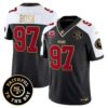 Men’s 49ers Faithful To The Bay Patch Vapor Limited Jersey V6 – All Stitched – Black Alternate – Nick Bosa