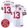 Men’s 49ers Mexico Faithful To The Bay Patch Vapor Jersey – All Stitched – White – Brock Purdy
