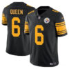 Pittsburgh Steelers #6 Patrick Queen Black Color Rush Limited Stitched Football Jersey