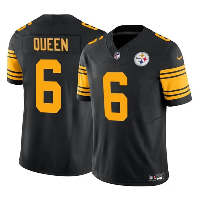 Pittsburgh Steelers #6 Patrick Queen Black 2023 FUSE Color Rush Limited Stitched Football Jersey