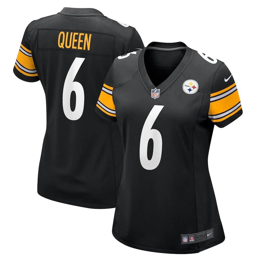 Pittsburgh Steelers #6 Patrick Queen Game Jersey – Black