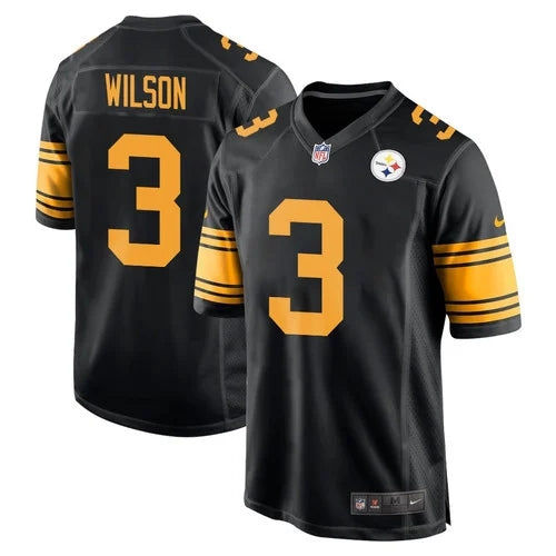 Pittsburgh Steelers #3 Russell Wilson Alternate Game Men Jersey – Black