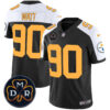 Pittsburgh Steelers #90 TJ Watt Black Patch Vapor Limited Jersey