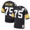 Joe Greene Pittsburgh Steelers 1975 Mitchell Ness Authentic Throwback Retired Player Jersey Black