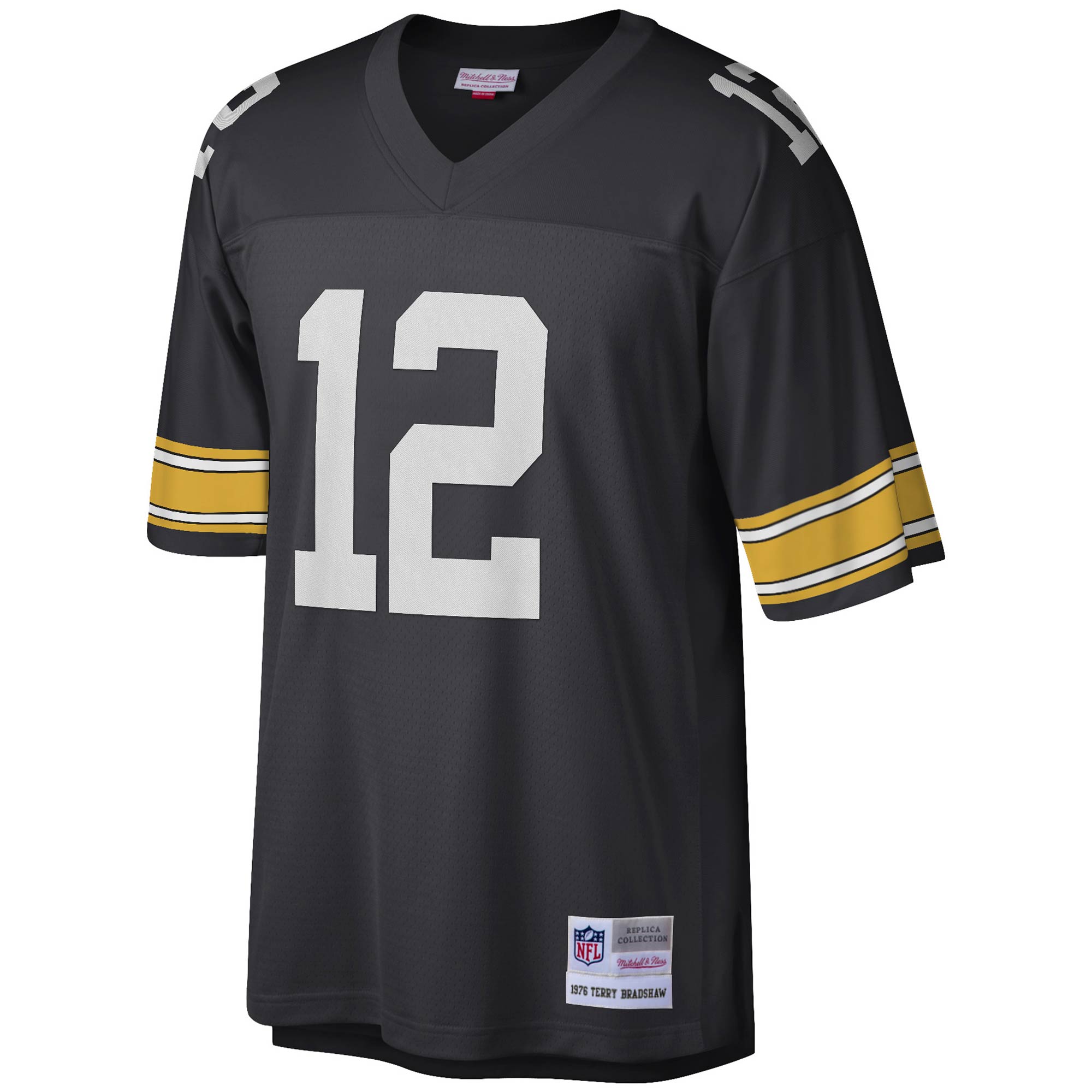 Terry Bradshaw Pittsburgh Steelers Mitchell Ness Legacy Replica Jersey Black - Image 2