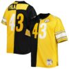 Troy Polamalu Pittsburgh Steelers Mitchell Ness Big Tall Split Legacy Retired Player Replica Jersey Black Gold