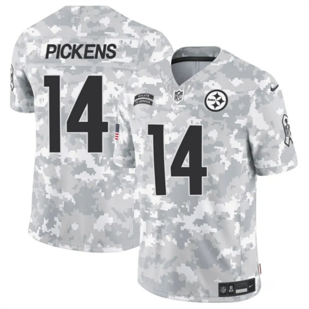 Pittsburgh Steelers #14 George Pickens 2024 FUSE Arctic Camo Salute To Service Limited Football Stitched Jersey