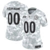 Women Pittsburgh Steelers Active Player Custom 2024 FUSE Arctic Camo Salute To Service Limited Football Stitched Jersey