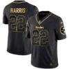 Men’s Steelers Gold Vapor Jersey V2 – All Stitched – Black Gold – Najee Harris