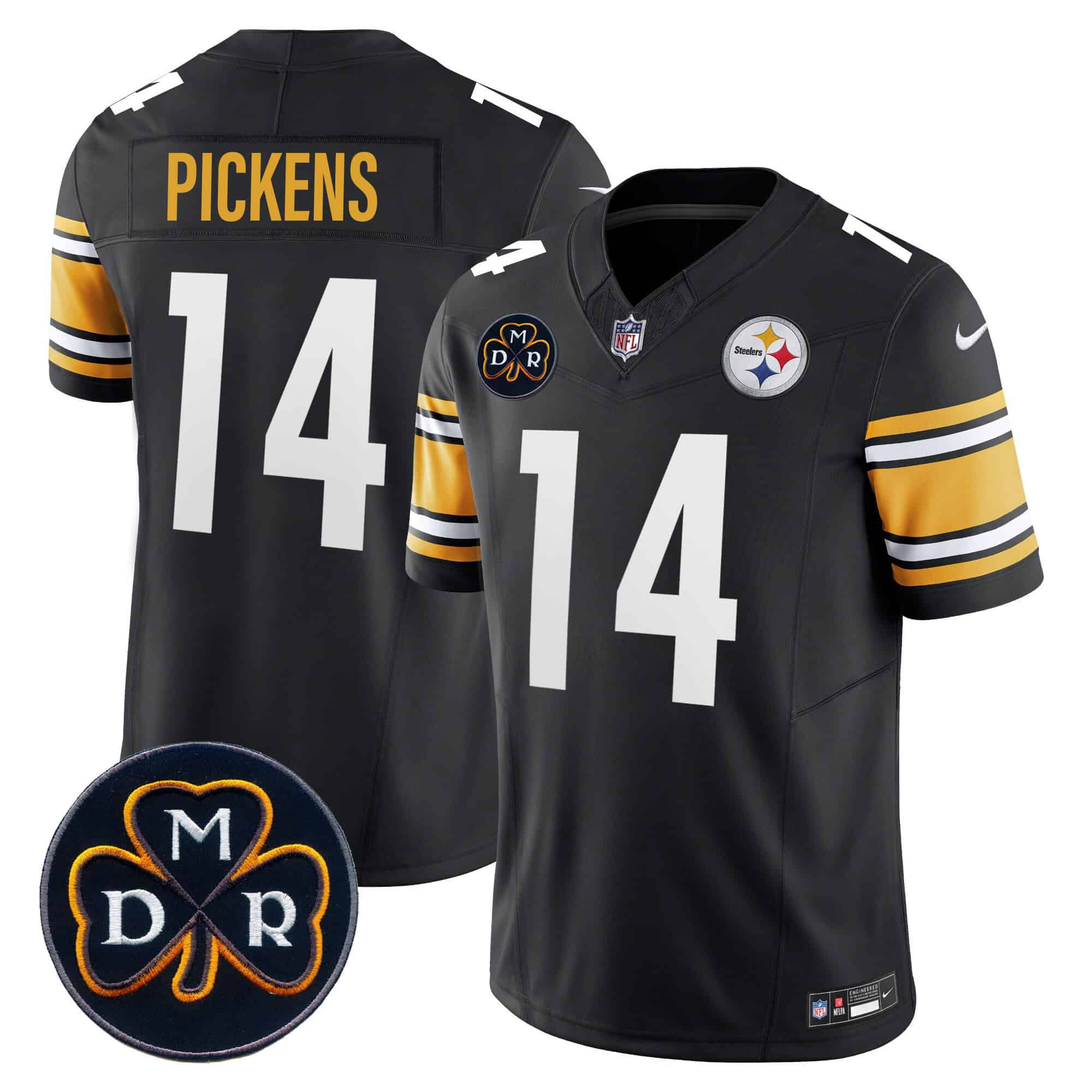 Men’s Steelers DMR Patch Vapor Limited Jersey – All Stitched – Black – George Pickens
