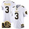 Men’s Steelers Home Patch Gold Vapor Jersey – All Stitched – White Gold – Russell Wilson