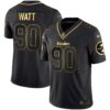 Men’s Steelers Gold Vapor Jersey V2 – All Stitched – Black Gold – T. J. Watt