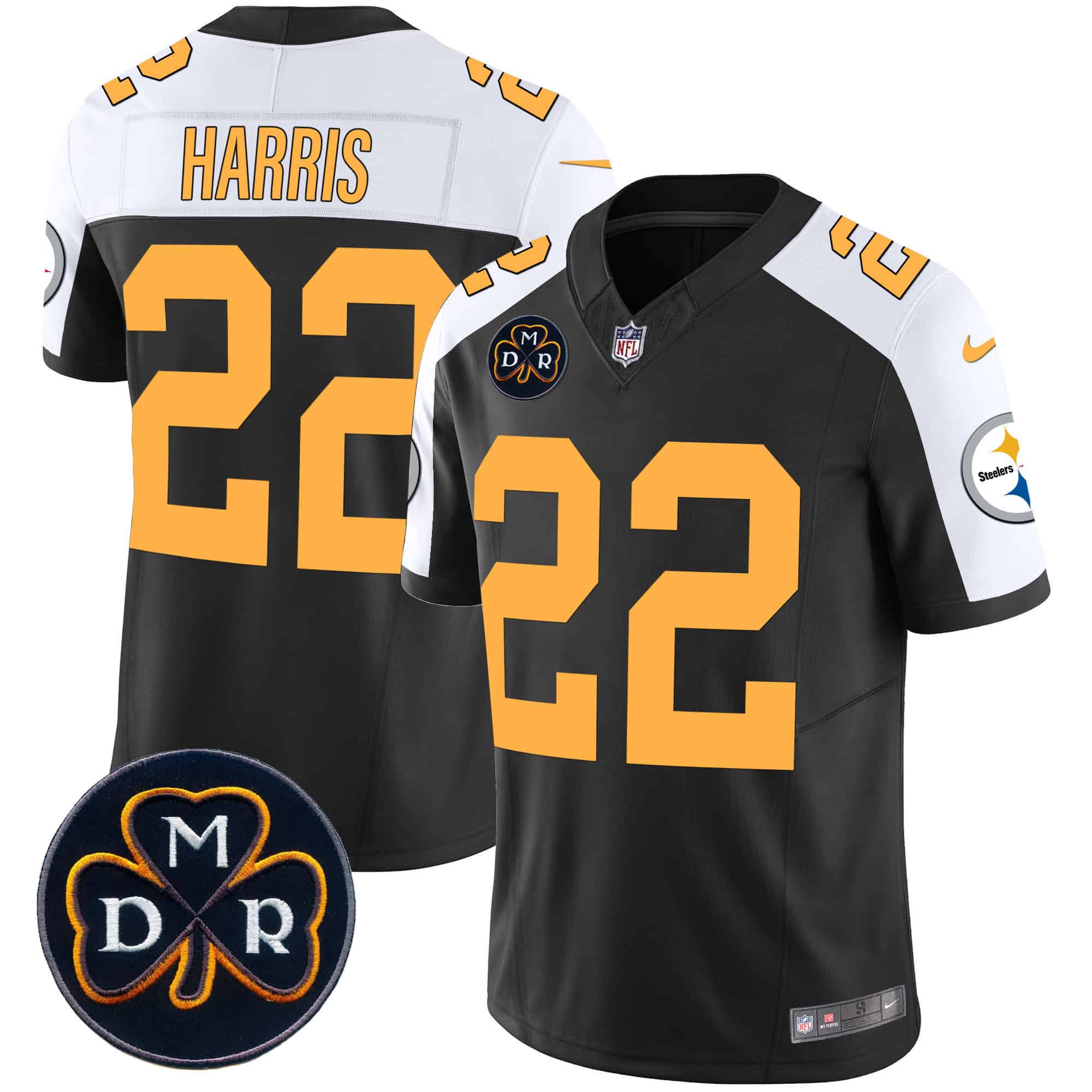 Men’s Steelers DMR Patch Vapor Limited Jersey – All Stitched – Rush Alternate – Najee Harris