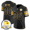Men’s Steelers 50th Anniversary of Super Bowl IX Patch Gold Vapor Limited Jersey – All Stitched – Black Gold – Jerome Bettis
