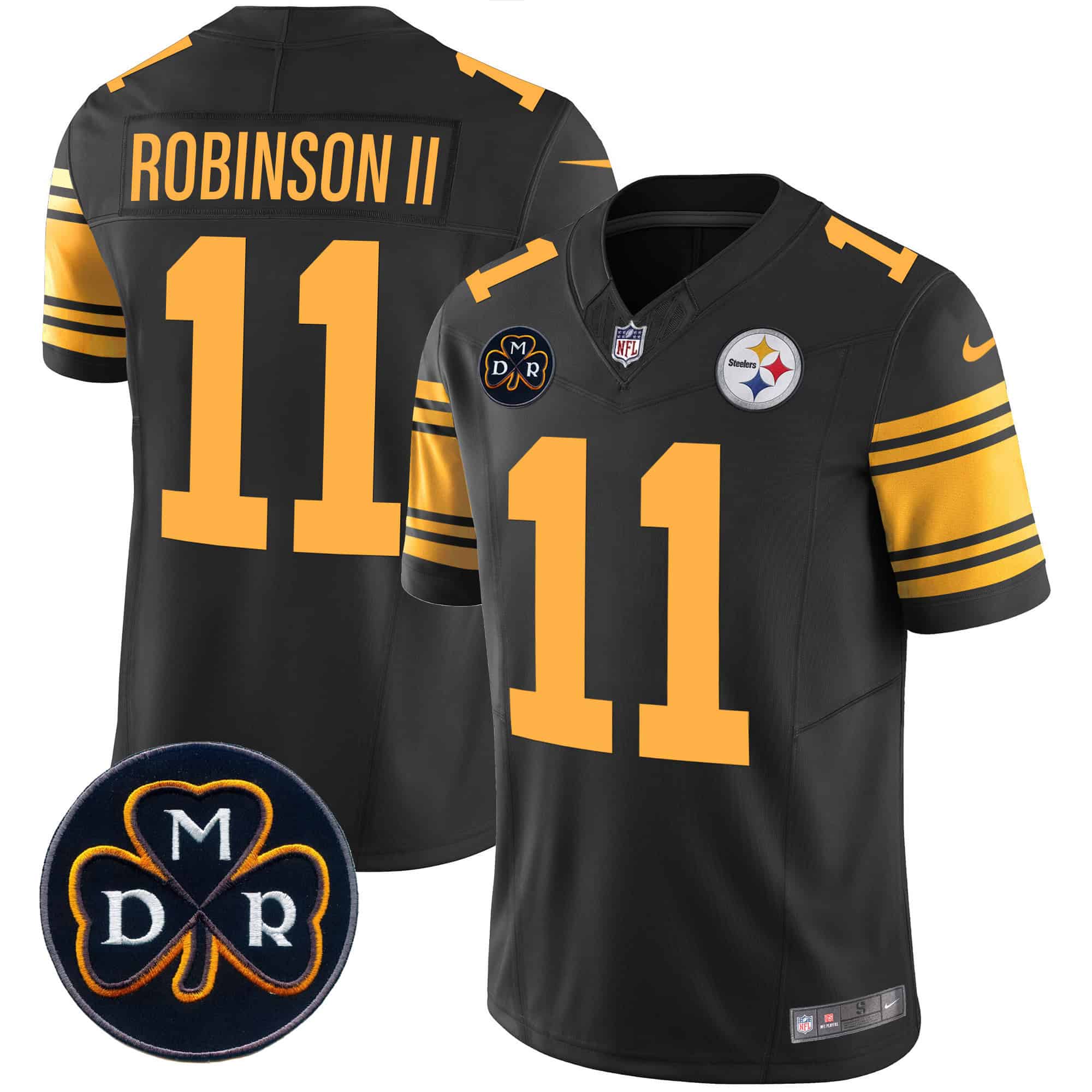 Men’s Steelers DMR Patch Vapor Limited Jersey – All Stitched – Color Rush – Allen Robinson II