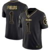 Men’s Steelers Gold Vapor Jersey V2 – All Stitched – Black Gold – Justin Fields