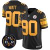Men’s Steelers DMR Patch Vapor Limited Jersey – All Stitched – Color Rush – T. J. Watt