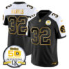 Men’s Steelers 50th Anniversary of Super Bowl IX Patch Gold Vapor Limited Jersey – All Stitched – Alternate – Franco Harris