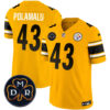 Men’s Steelers DMR Patch Vapor Limited Jersey – All Stitched – Gold – Troy Polamalu