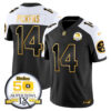 Men’s Steelers 50th Anniversary of Super Bowl IX Patch Gold Vapor Limited Jersey – All Stitched – Alternate – George Pickens