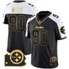 Men’s Steelers Home Patch Gold Vapor Jersey – All Stitched – Alternate – T. J. Watt