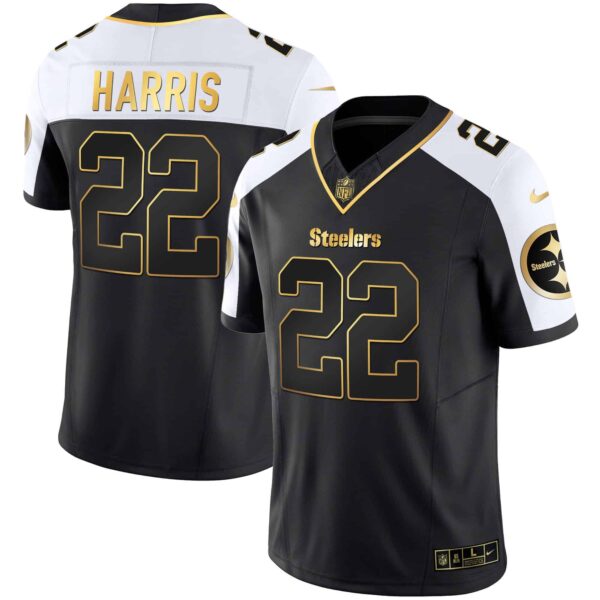 Men’s Steelers Gold Vapor Jersey V2 – All Stitched – Alternate – Najee Harris