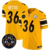 Men’s Steelers DMR Patch Vapor Limited Jersey – All Stitched – Gold – Jerome Bettis