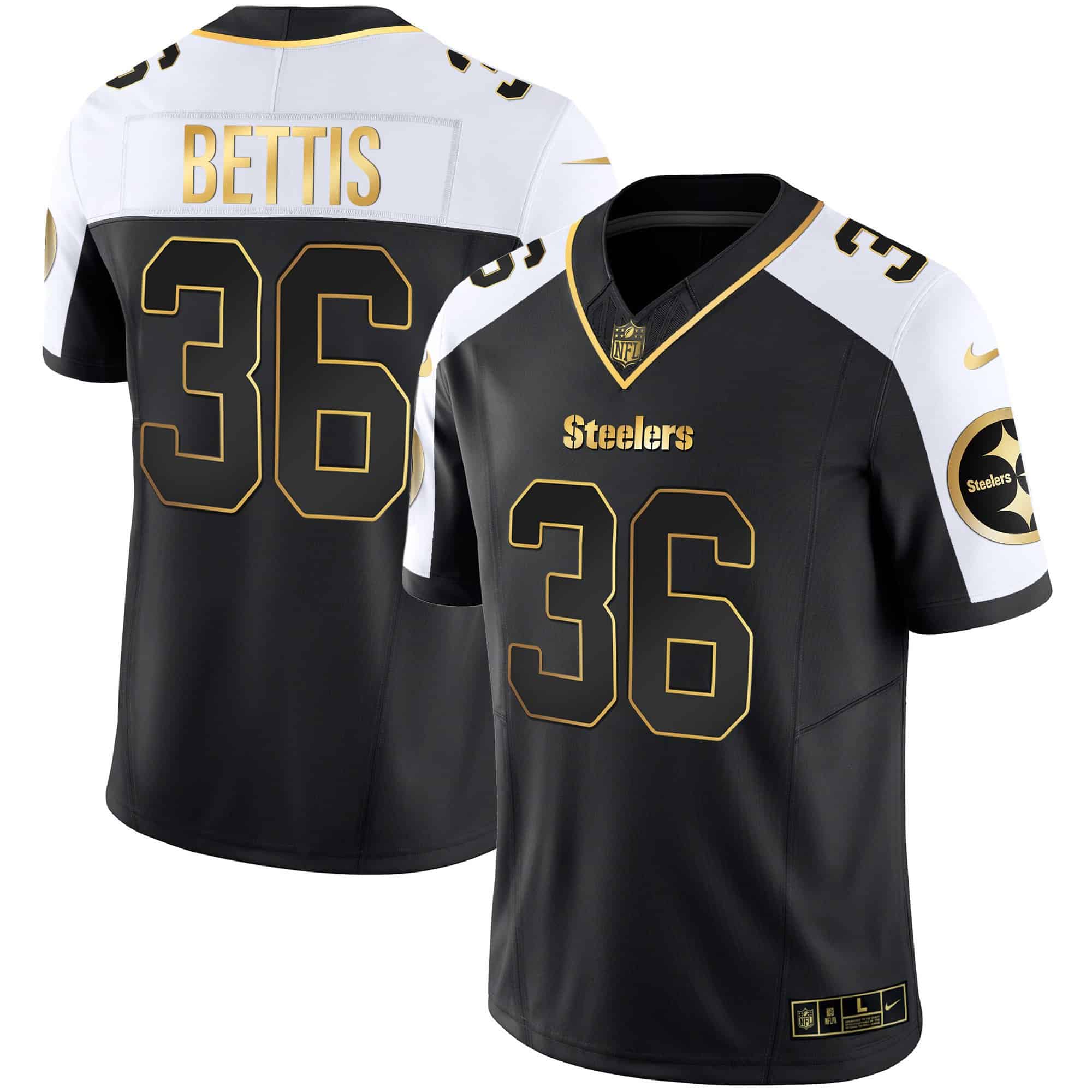 Men’s Steelers Gold Vapor Jersey V2 – All Stitched – Alternate – Jerome Bettis