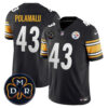 Men’s Steelers DMR Patch Vapor Limited Jersey – All Stitched – Black – Troy Polamalu