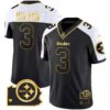 Men’s Steelers Home Patch Gold Vapor Jersey – All Stitched – Alternate – Russell Wilson