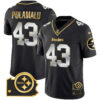 Men’s Steelers Home Patch Gold Vapor Jersey – All Stitched – Black Limited – Troy Polamalu