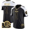 Men’s Steelers Home Patch Gold Vapor Jersey – All Stitched – Alternate – Justin Fields