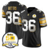 Men’s Steelers 50th Anniversary of Super Bowl IX Patch Gold Vapor Limited Jersey – All Stitched – Black Limited – Jerome Bettis