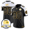 Men’s Steelers 50th Anniversary of Super Bowl IX Patch Gold Vapor Limited Jersey – All Stitched – Alternate – T. J. Watt