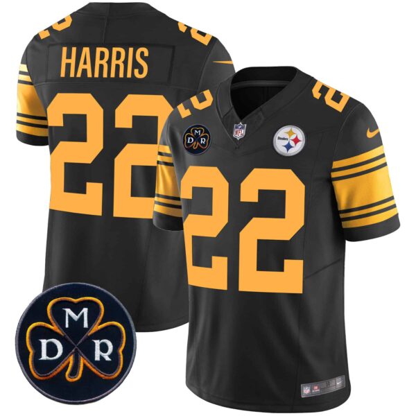 Men’s Steelers DMR Patch Vapor Limited Jersey – All Stitched – Color Rush – Najee Harris