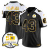 Men’s Steelers 50th Anniversary of Super Bowl IX Patch Gold Vapor Limited Jersey – All Stitched – Alternate – Troy Polamalu