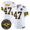 Pittsburgh Steelers Throwback 1933 Patch Vapor Limited Jersey – All Stitched – White – Donald Trump Jersey