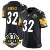 Pittsburgh Steelers 80th Anniversary Patch Vapor Limited Jersey – All Stitched – Black – Franco Harris Jersey