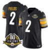 Pittsburgh Steelers 80th Anniversary Patch Vapor Limited Jersey – All Stitched – Black – Justin Fields Jersey