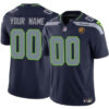 Seattle Seahawks Active Player Custom Navy 2023 FUSE With John Madden Patch Vapor Limited Stitched Jersey