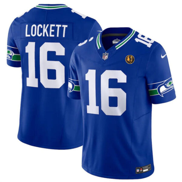 Seattle Seahawks #16 Tyler Lockett Royal 2023 FUSE Throwback With John Madden Jersey