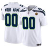 Seattle Seahawks Active Player Custom White 2023 FUSE With John Madden Patch Vapor Limited Stitched Jersey