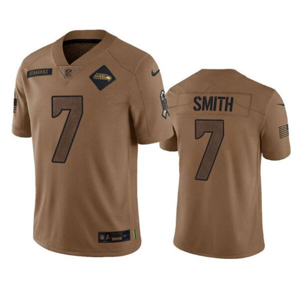 Seattle Seahawks #7 Geno Smith 2023 Brown Salute To Service Limited Stitched Football Jersey