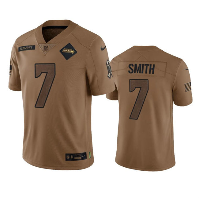 Seattle Seahawks #7 Geno Smith 2023 Brown Salute To Service Limited Stitched Football Jersey