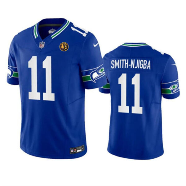 Seattle Seahawks #11 Jaxon Smith-Njigba Royal 2023 FUSE Throwback With John Jersey