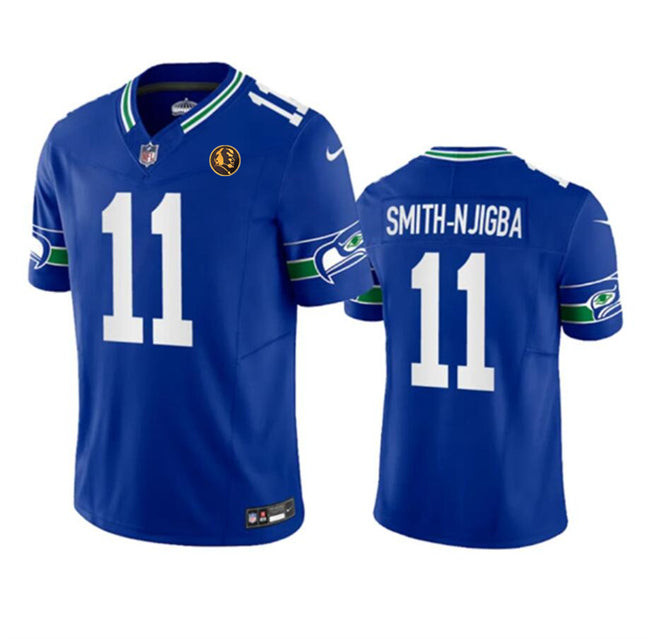 Seattle Seahawks #11 Jaxon Smith-Njigba Royal 2023 FUSE Throwback With John Jersey